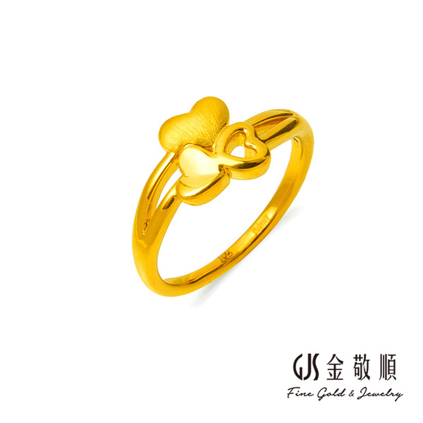 黃金戒指【戀心】金重約0.26-0.28錢 固定式戒圍