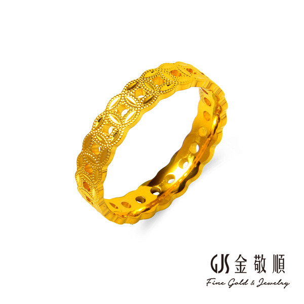 黃金戒指【財源滾滾】金重約0.90/0.94/0.95錢 固定式戒圍 香港CNC硬金工藝 GOLD