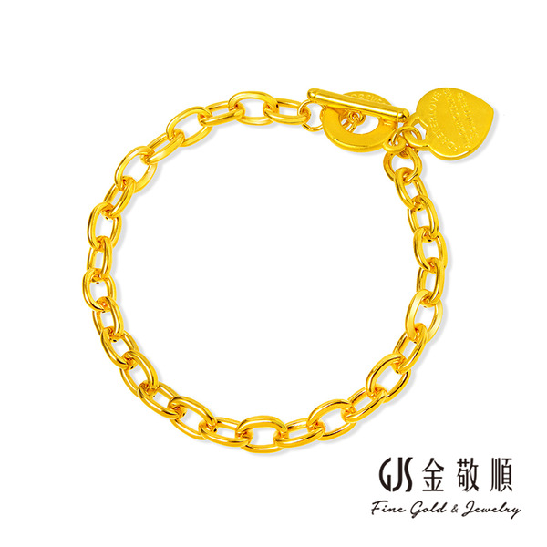 黃金手鍊【永恆鎖鏈OT扣】金重約2.46錢 香港硬金工藝  GOLD