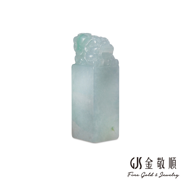 【珠寶】天然A貨翡翠 冰糯翡翠貔貅印章