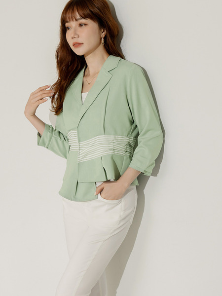 Asymmetrical Striped Blazer