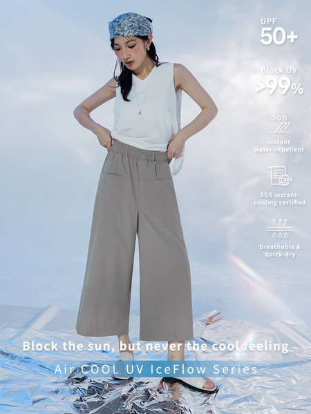 Air COOL UV UV Protection Cooling Cropped Wide-Leg Trousers