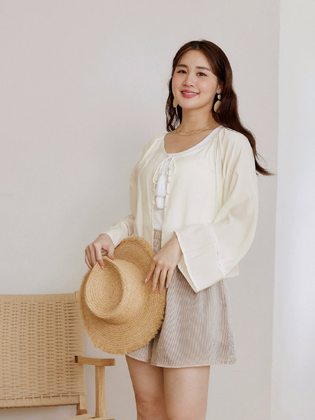 Cloud Lace Wide-Sleeve Cardigan