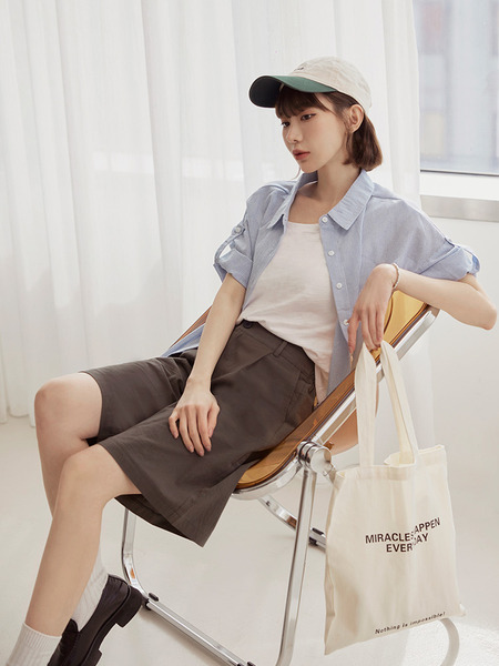 Cotton Striped Layered-Look Casual Shirt