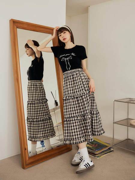 Ballet-Style Bow Cotton T-Shirt