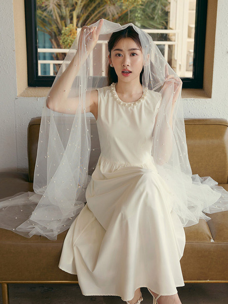 Pearl Collar Midi Dress