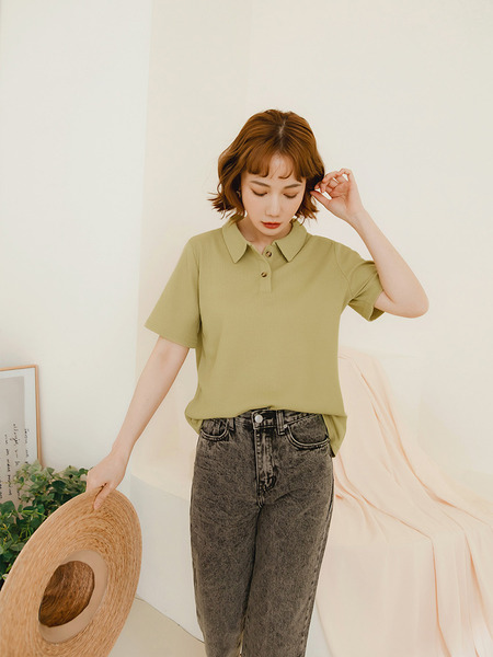 Textured Waffle-Knit Blouse