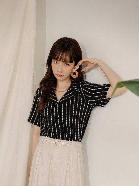 Striped Revere Collar Shirt