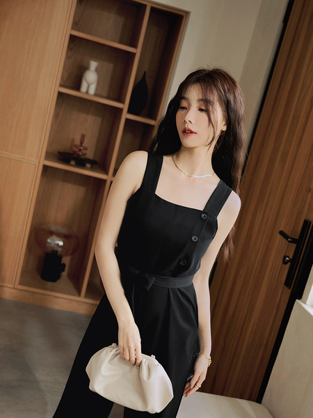 High-Waist Tie-Strap Jumpsuit