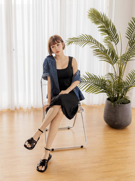 Cooling U-Neck Maxi Dress with Built-in Bra