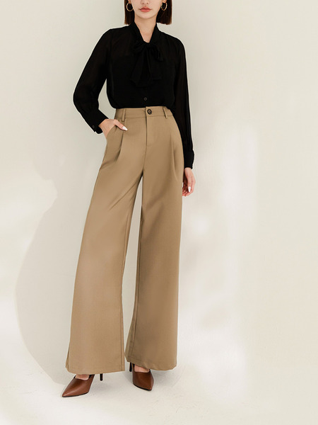 Pleated Wide-Leg Trousers