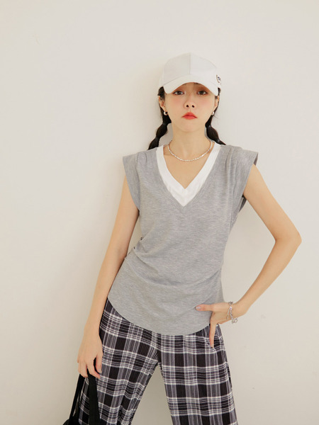 Layered V-Neck T-Shirt