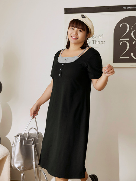 Cloud Dress: Faux Two-Piece Midi Dress