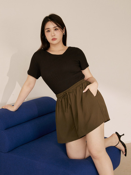 Cloud Girl Asymmetric V-Neck Tee