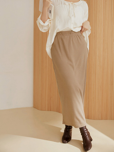 Cloud Collection: Ribbed Waist Maxi Skirt