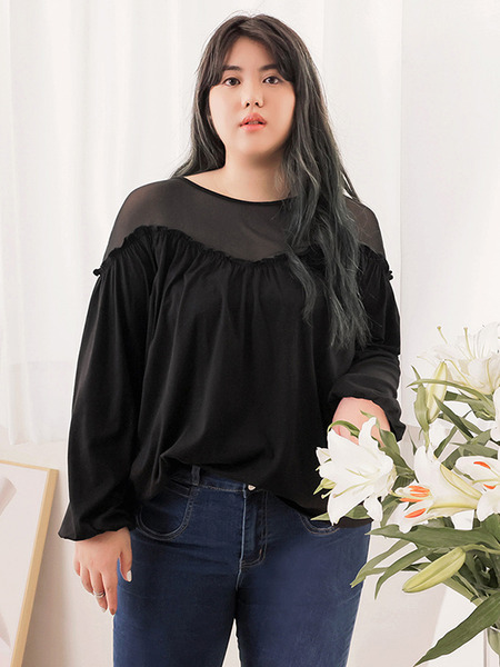 Sheer Frill-Trimmed Cloud Top