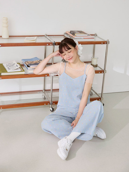 Cotton Candy Check Wide-Leg Trousers (S~4XL)