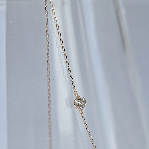 18K 玫瑰金單鑽石手鍊