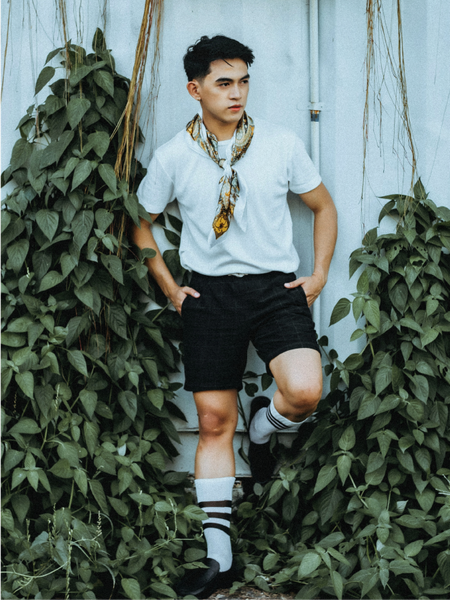 Men Zipper Side Drawstring Waist Shorts