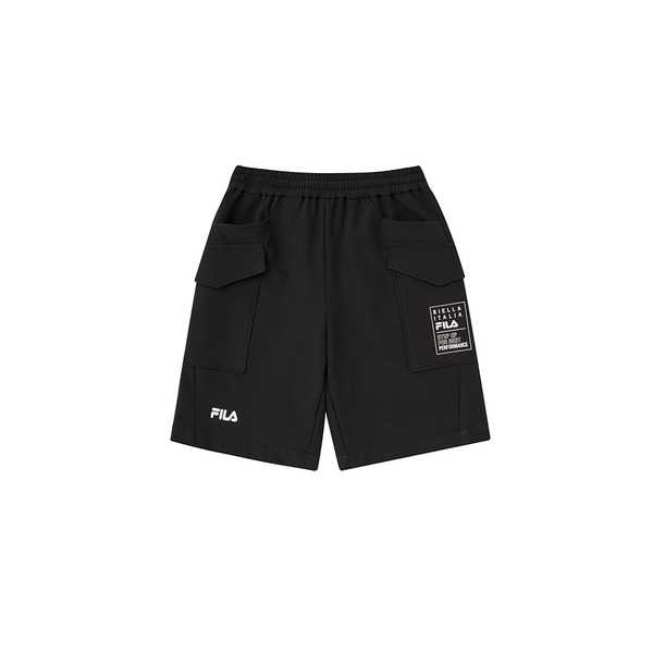 FILA KIDS 童山系口袋短褲-黑色 1SHX-8309-BK