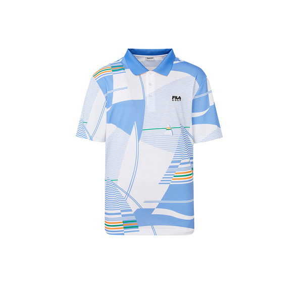 FILA Golf 男吸濕排汗短袖POLO衫-淺藍 1POY-2119-SB