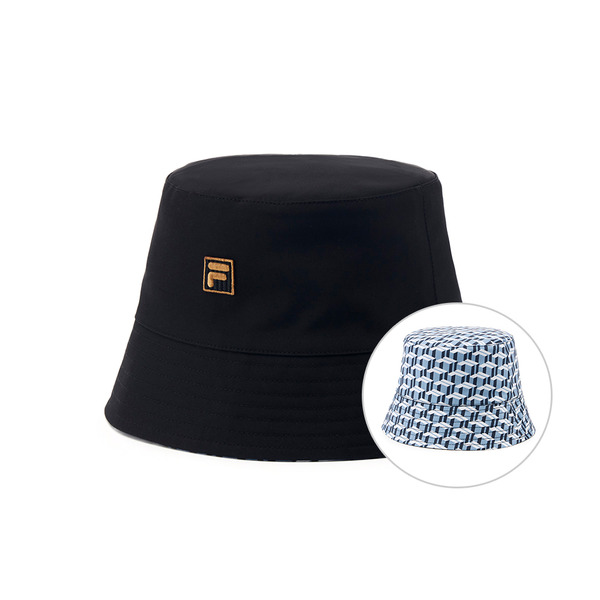 FILA 雙面時尚筒帽-黑 HTY-1501-BK