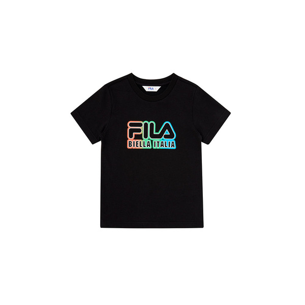 FILA KIDS 童短袖個性漸層T恤-黑色 1TEX-8400-BK