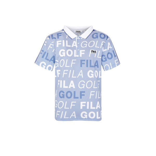 FILA Golf 男涼感排汗短袖POLO衫-灰藍 1POY-2006-VT