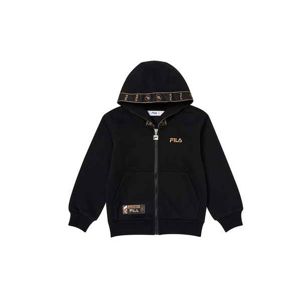 FILA KIDS #幻遊世界 (幼兒)針織連帽外套-黑色 1JKY-4021-BK