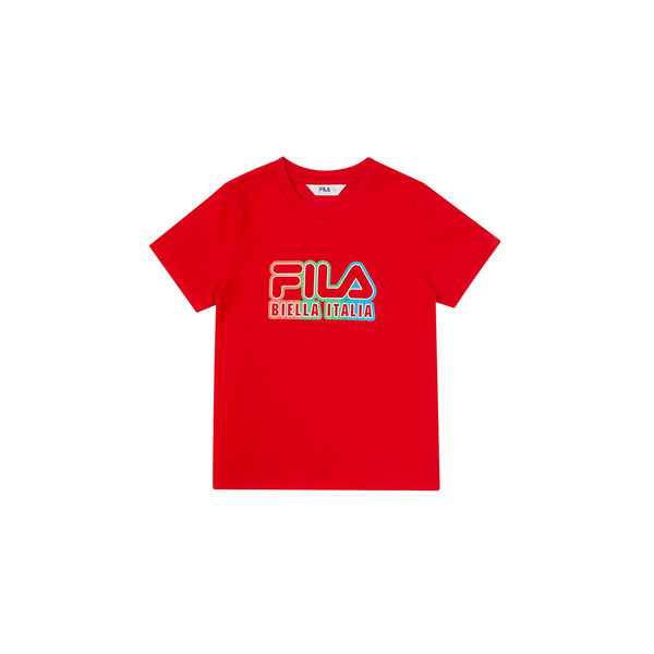 FILA KIDS 童短袖個性漸層T恤-紅 1TEX-8400-RD