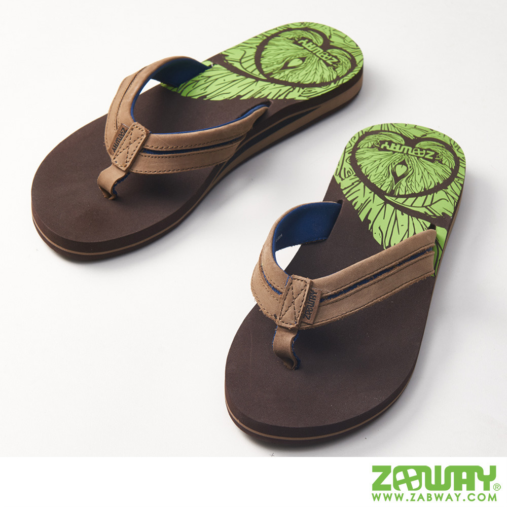 夾腳拖-淺棕色 男鞋 ZABWAY 設計元素舒適拖鞋