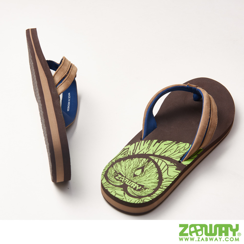 夾腳拖-淺棕色 男鞋 ZABWAY 設計元素舒適拖鞋