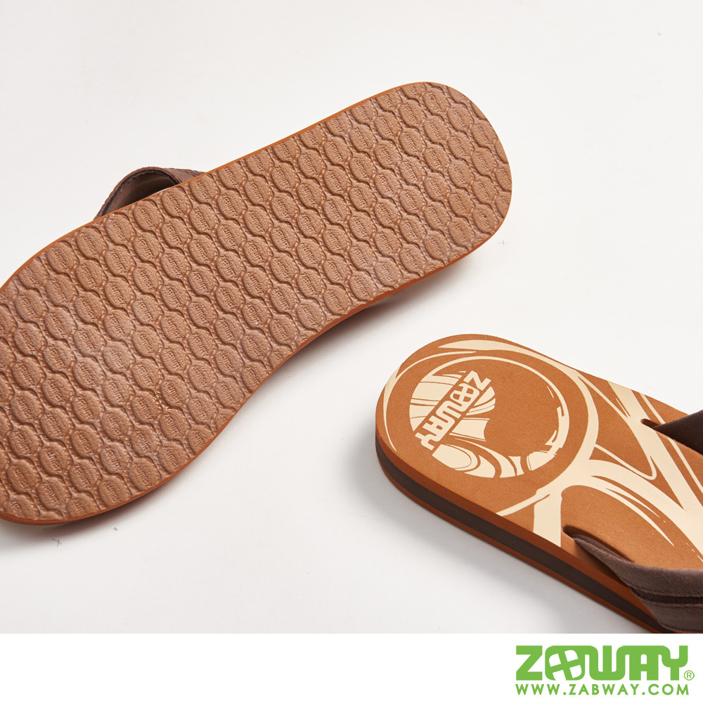夾腳拖-深棕色 男鞋 ZABWAY 設計元素舒適拖鞋
