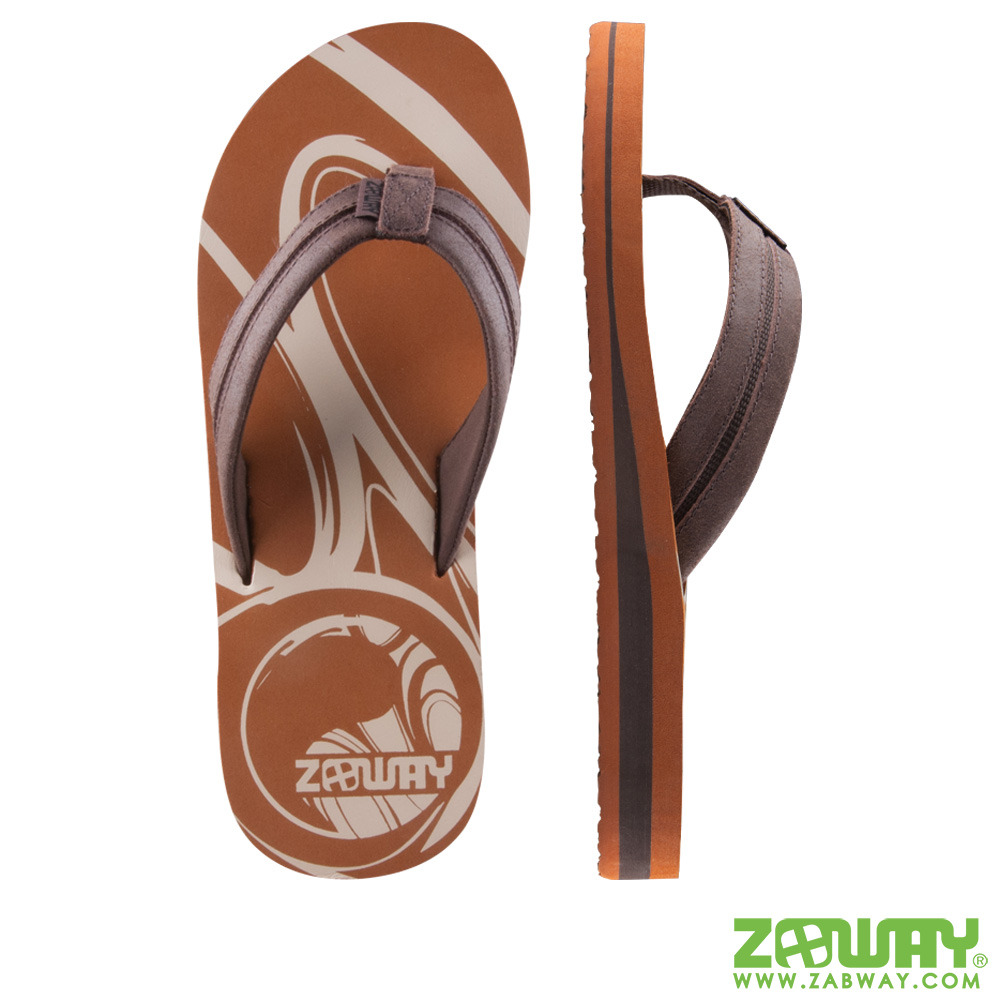 夾腳拖-深棕色 男鞋 ZABWAY 設計元素舒適拖鞋