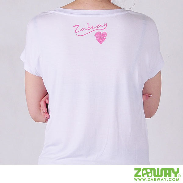女性 ZABWAY 台心 紀念T恤 白色