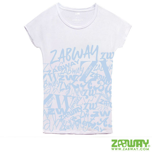 女性 ZABWAY LOGO(藍) 紀念T恤