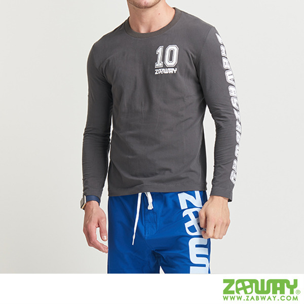 男性 ZABWAY T-Shirt 10款 長袖T恤 深灰色