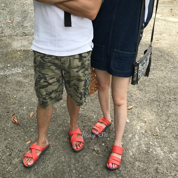 百變涼鞋 男女生款-橘