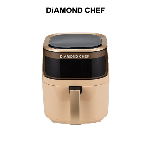 智能觸控可透視氣炸鍋4.5L(奶茶色)