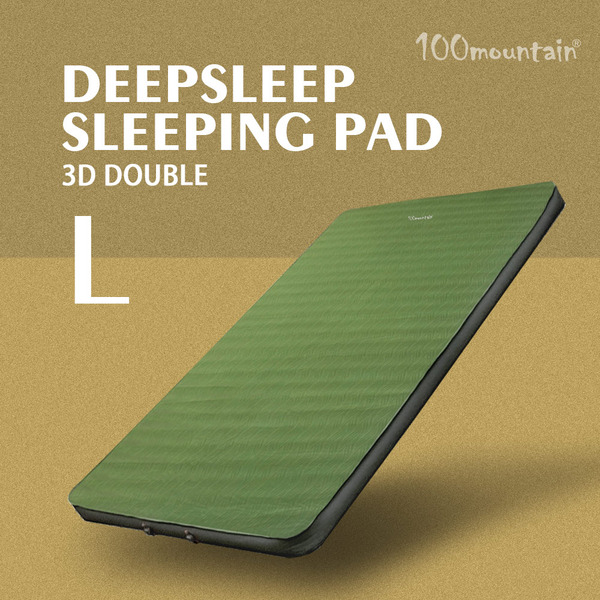 100mountain百岳 好露眠 3D雙人TPU自動充氣睡墊 / 床墊 L 橄欖綠 183x104x厚7.5cm