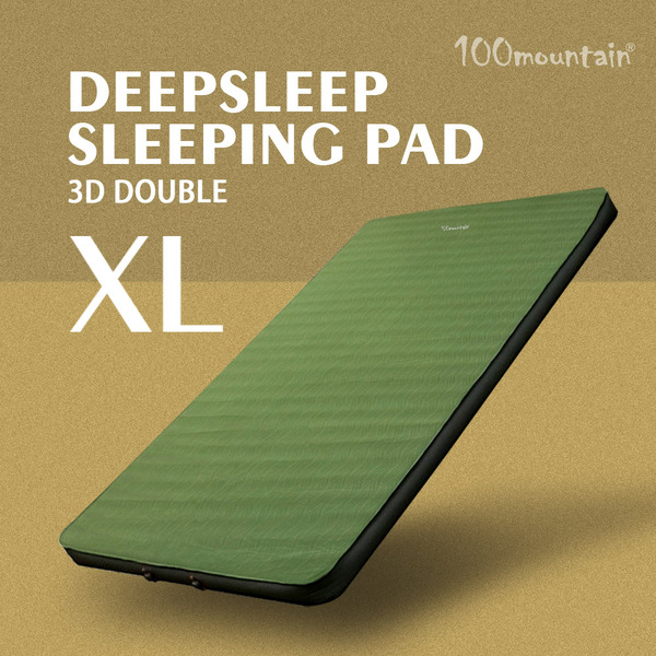 100mountain百岳 好露眠 3D雙人TPU自動充氣睡墊/床墊 XL 橄欖綠 198x132x厚7.5cm