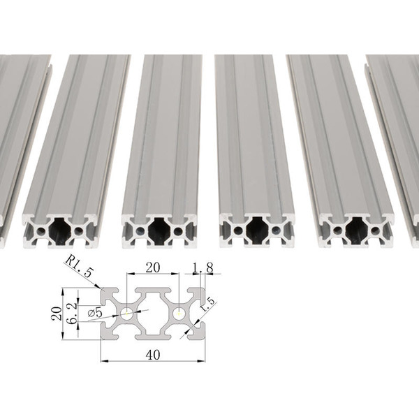 現貨 高品質 歐規2040 黑色 銀色 鋁擠條 250mm 300mm 350mm 400mm