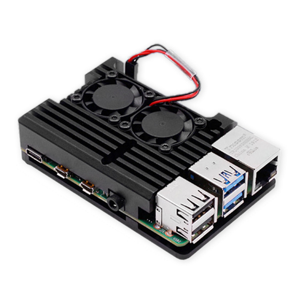 鋁合金 樹莓派外殼 高散熱效能 RaspberryPi 4代 紅色 雙風扇設計