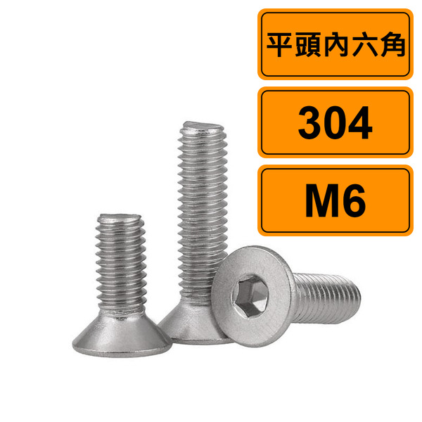 平頭內六角 M6x18 公制10支 304不鏽鋼