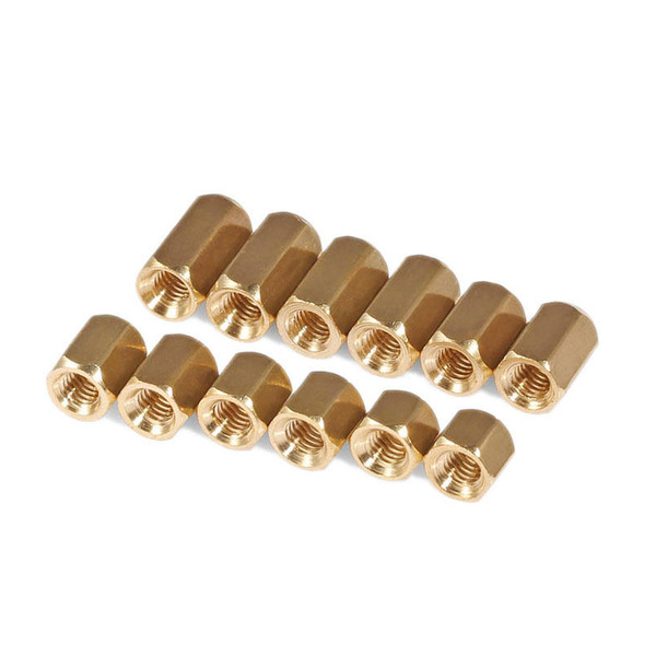 雙頭母銅柱M3x10 公制10個 台製銅質