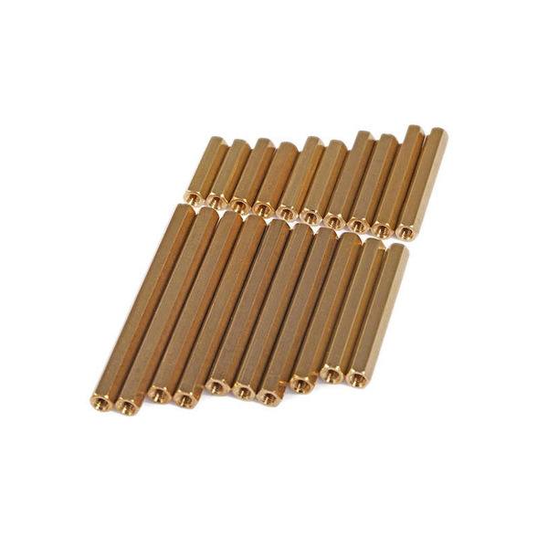 雙頭母銅柱M3x10 公制10個 台製銅質