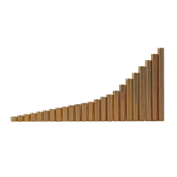 雙頭母銅柱M3x10 公制10個 台製銅質