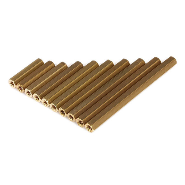 雙頭母銅柱M3x10 公制10個 台製銅質