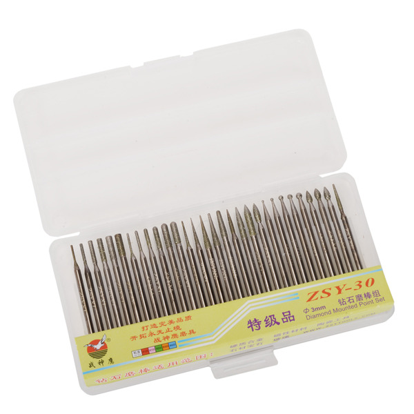 A級金鋼砂磨頭30件組 適用多種材質 3mm
