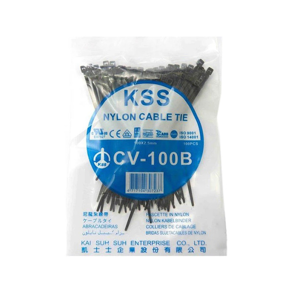 台灣KSS CV-100束線帶100入 黑/白色
